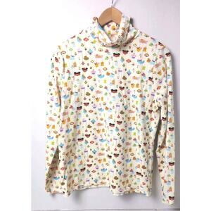 Women's Disney Parks Holiday Christmas Organic Cotton Turtleneck Size US Large